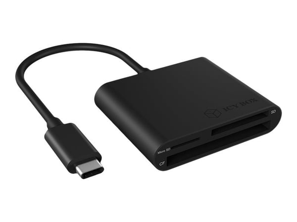 ICY BOX IB-CR301-C3 - Kortleser (SD, CF, SDHC, microSDHC, SDXC, microSDXC, SDXC UHS-I, microSDXC UHS-I) - USB-C 3.0