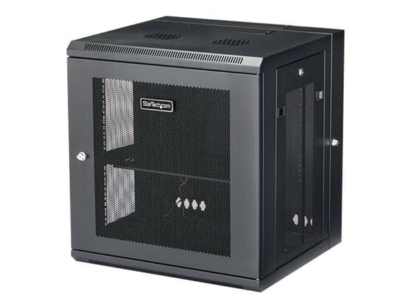 StarTech.com 12U väggmonterat serverrackskåp - upp till 16 tum (40,6 cm) djupt - gångjärnsupphängning - Rackmonteringsskåp - väggmontering - svart ...