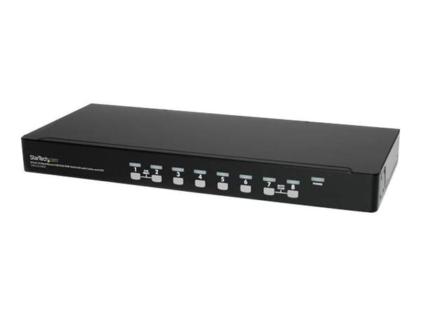 Startech 8 Port 1U Rackmount USB KVM Switch Kit with OSD and Cables - Rack mount KVM - VGA KVM Switch - 8 Port KVM Switch (SV831DUSBUK) - KVM-svits...