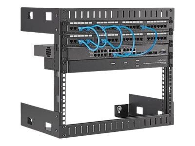 StarTech.com 8U 19" Wall Mount Network Rack - 12" Deep 2 Post Open Frame Server Room Rack for Data/AV/IT/Computer Equipment/Patch Panel with Cage N...