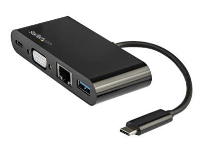 StarTech.com USB C moniporttisovitin, Mini USB-C telakka yhdellä näytöllä VGA 1080p videolla, 60W Power Delivery Passthrough, USB 3.1 Gen 1 Type-A ...