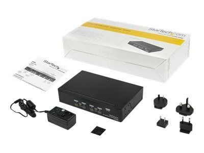 Startech 4 Port DisplayPort KVM Switch, 4K 60Hz, Single Display, Dual Port UHD DP 1.2 USB KVM Switch with Integrated USB 2.0 Hub and Audio, Dell, H...