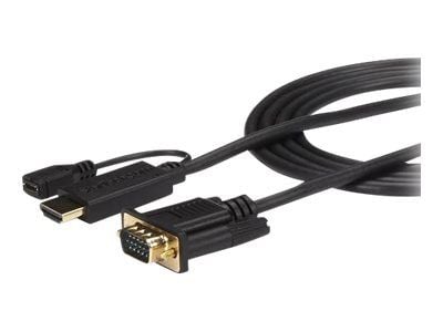 Startech HDMI to VGA Cable - 3 ft / 1m - 1080p - 1920 x 1200 - Active HDMI Cable - Monitor Cable - Computer Cable (HD2VGAMM3) - Adapterkabel - HDMI...