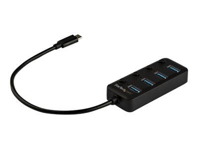 StarTech.com HB30C4AIB, USB 3.2 Gen 1 (3.1 Gen 1) Type-C, USB 3.2 Gen 1 (3.1 Gen 1) Type-A, 5000 Mbit/s, Musta, Muovi, Teho