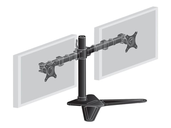 Iiyama DS1002D-B1 - Stativ - justerbar arm - for 2 skjermer - svart - skjermstørrelse: 10"-30" - skrivebordsstativ - for ProLite E2783QSU-B1, XU249...