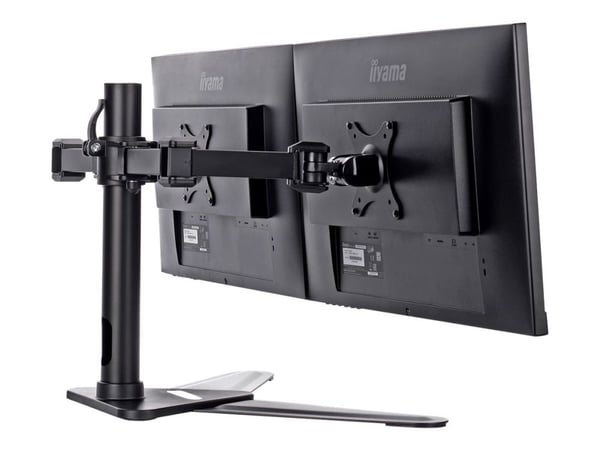 Iiyama DS1002D-B1 - Stativ - justerbar arm - for 2 skjermer - svart - skjermstørrelse: 10"-30" - skrivebordsstativ - for ProLite E2783QSU-B1, XU249...