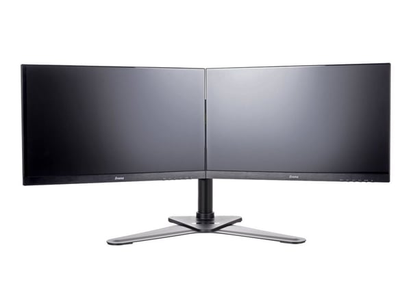 Iiyama DS1002D-B1 - Stativ - justerbar arm - for 2 skjermer - svart - skjermstørrelse: 10"-30" - skrivebordsstativ - for ProLite E2783QSU-B1, XU249...