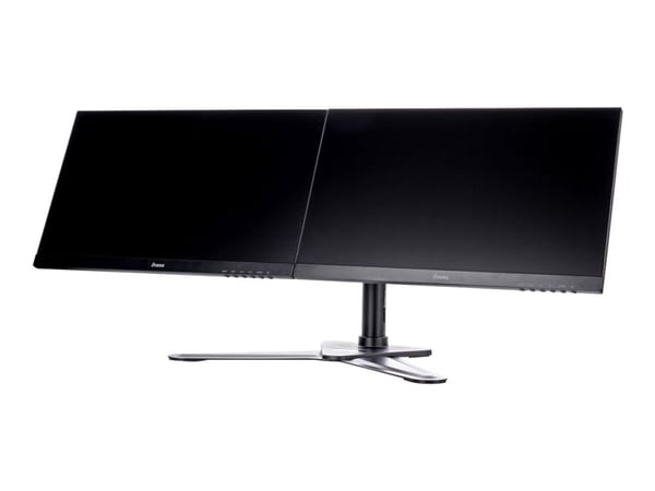 Iiyama DS1002D-B1 - Stativ - justerbar arm - for 2 skjermer - svart - skjermstørrelse: 10"-30" - skrivebordsstativ - for ProLite E2783QSU-B1, XU249...
