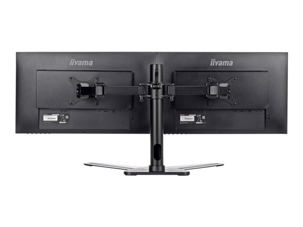Iiyama DS1002D-B1 - Stativ - justerbar arm - for 2 skjermer - svart - skjermstørrelse: 10"-30" - skrivebordsstativ - for ProLite E2783QSU-B1, XU249...