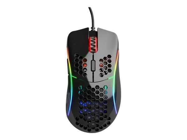 Glorious Model D - Mus - optisk - 6 knapper - kablet - USB 2.0 - skinnende svart