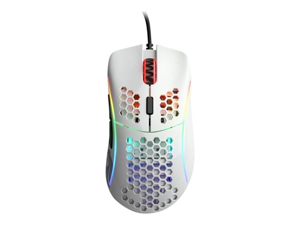 Glorious Model D - Mus - optisk - 6 knapper - kablet - USB 2.0 - glanshvit