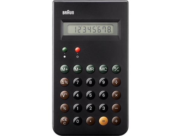 Braun BNE001BK lommeregner basis m/8 cifre, batteridrevet sort