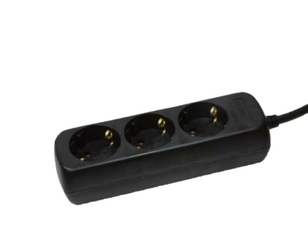 LogiLink LPS205B, 1,4 m, Tyyppi F, musta, TÜV & GS, 3 AC-pistorasia(a), 250 V