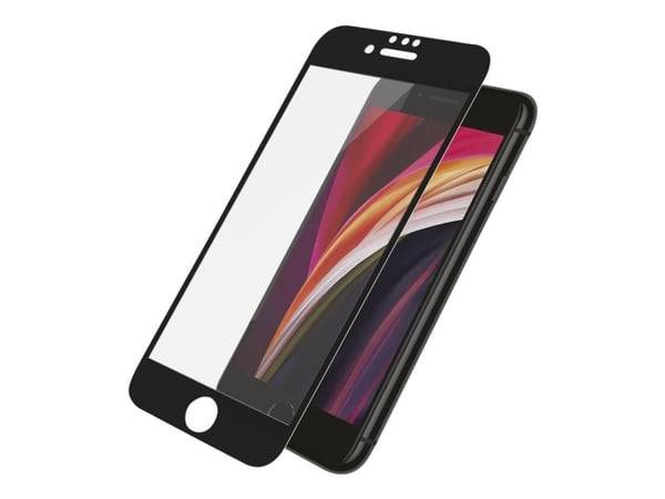 PanzerGlass™ | Case-Friendly - Skærmbeskytter for mobiltelefon - Edge-to-Edge passform - rammefarve sort | Apple iPhone 6, 6s, 7, 8, SE (2. generas...