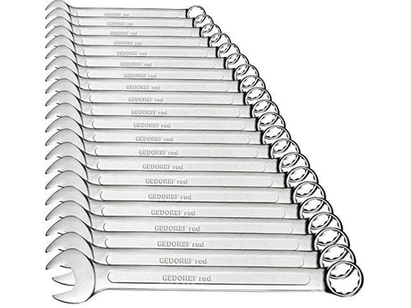 Gedore R09105021, 8,15,22 mm, 7/8,11/32,19/32", Rustfrit stål, Rustfrit stål, Krom-vanadium-stål, Krom, Satin