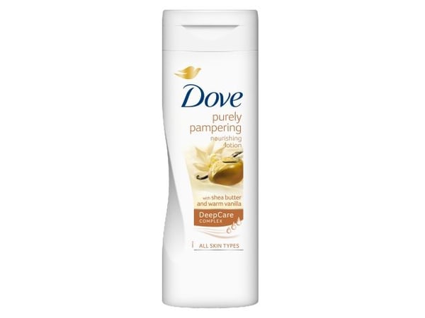 Dove Purely Pampering nærende lotion med duft av sheasmør og vanilje, 400 ml