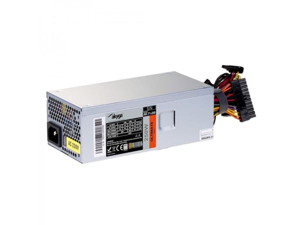 Akyga Ultimate Series AK-T1-250 - Strømforsyning (intern) - TFX12V - 80 PLUS Gold - AC 230 V - 250 watt - aktiv PFC - grå