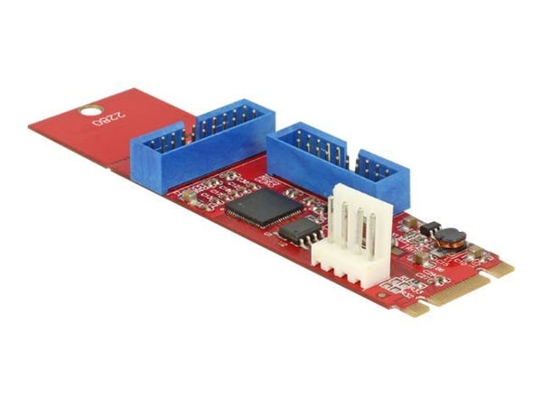 Delock-konverter M.2-nøkkel B+M-plugg > 2 x USB 3.0-hodeplugg (62843)