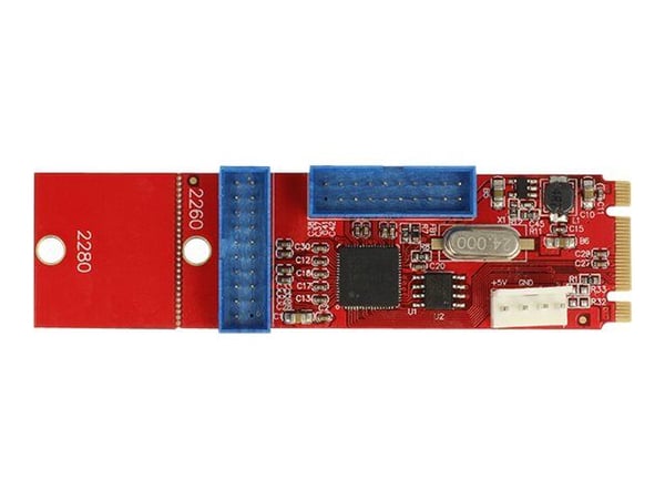 Delock-konverter M.2-nøkkel B+M-plugg > 2 x USB 3.0-hodeplugg (62843)
