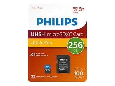 Philips Ultra Pro FM25MP65B - Flash-minneskort (SD-adapter inkluderad) - 256 GB - A1 / Video Class V30 / UHS-I U3 / Class10 - microSDXC
