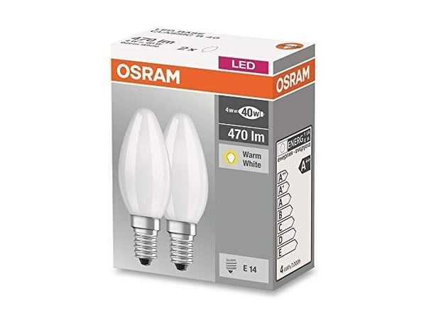 Osram LED BASE CL, 4 W, E14, 470 lm, 10000 h, Lämmin valkoinen