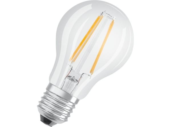 OSRAM BASE CLASSIC A - LED-lyspære - form: A60 - klar finish - E27 - 6.5 W (ekvivalent 60 W) - klasse E - kjølilg hvitt lys - 4000 K (en pakke 3)