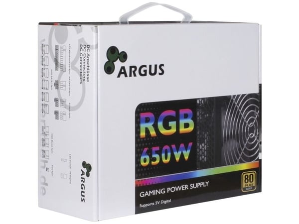 Argus RGB-650W CM II - Strømforsyning (intern) - ATX12V 2.3 - 80 PLUS Gold - AC 100/240 V - 650 Watt - aktiv PFC - sort