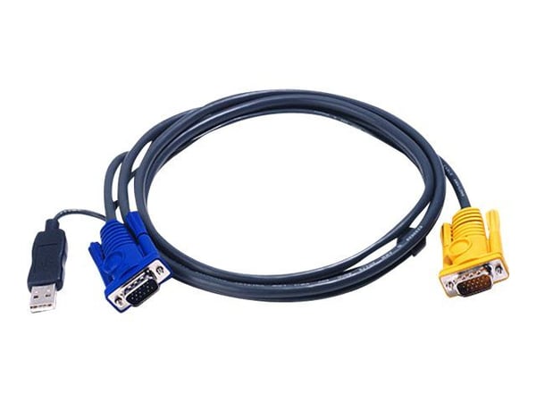 ATEN 2L-5202UP - Tastatur / video / musekabel (KVM) - USB, HD-15 (VGA) (hann) til HD-15 (VGA) (hann) - 1.8 m
