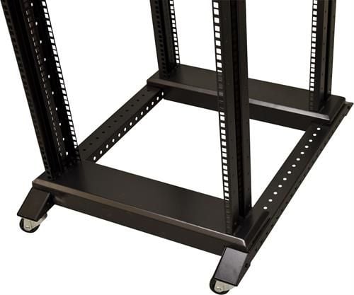 Deltaco 19-DR6837, Frittstående hylle, 37U, 150 kg, Svinghjul, Sort