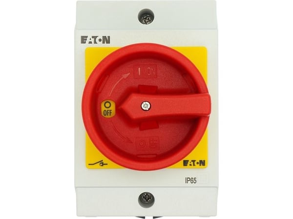 Eaton T0-3-8342/I1/SVB, Vipukytkin, 6P, Punainen, Valkoinen, Keltainen, IP65, 80 mm, 130 mm