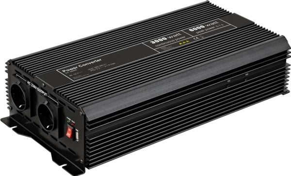 Goobay 58892, Universel, 12 - 13.8 V, 3000 W, 230 V, Sort, DC-AC, DC-AC