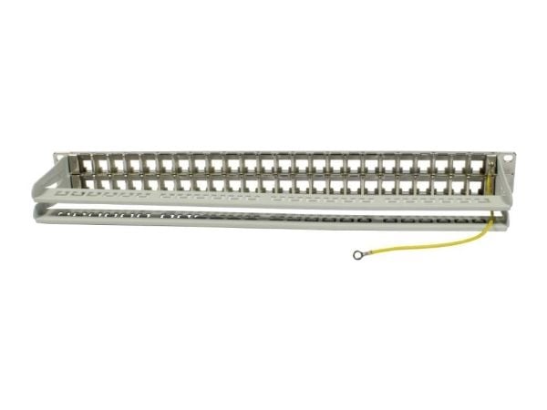 Keystone-modulholder for 19" patchpanel 48xTP-modul 1HE 95 mm lysgrå Synergy 21