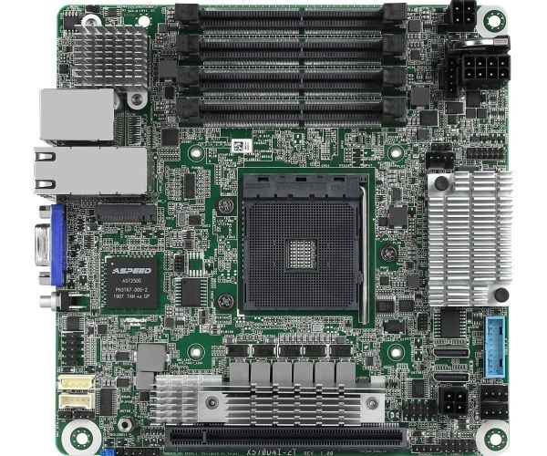 ASRock Rack X570D4I-2T - Hovedkort - mini-ITX - Socket AM4 - AMD X570 Chipset - USB 3.2 Gen 1, USB 3.2 Gen 2 - 2 x 10 Gigabit LAN - innbygd grafikk