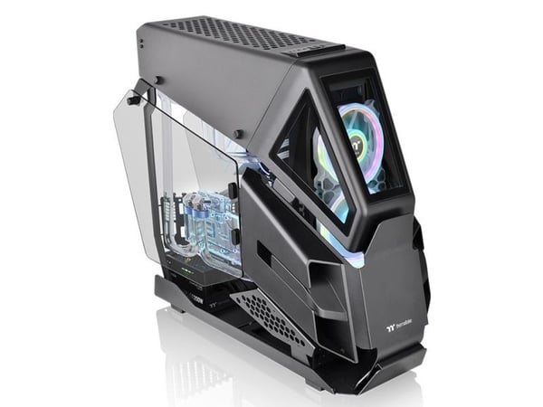 Thermaltake AH T600 - Tower - ATX - genomskinlig sidopanel (härdat glas) - ingen strömförsörjning (PS/2) - svart - USB/ljud