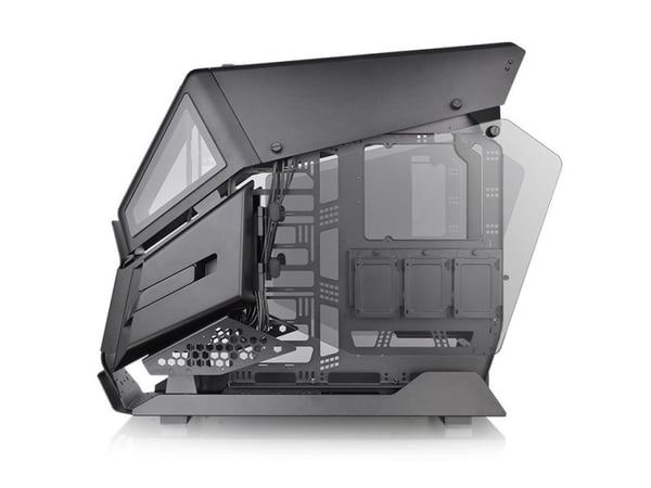 Thermaltake AH T600 - Tower - ATX - genomskinlig sidopanel (härdat glas) - ingen strömförsörjning (PS/2) - svart - USB/ljud