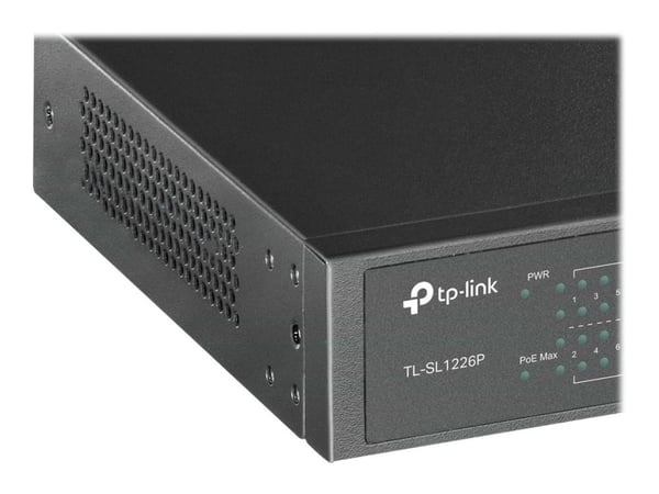 TP-Link TL-SL1226P - Kytkin - ikke administreret - 24 x 10/100 (PoE+) + 2 x 10/100/1000 + 2 x combo Gigabit SFP - työpöytä, monterbar på stativ - P...