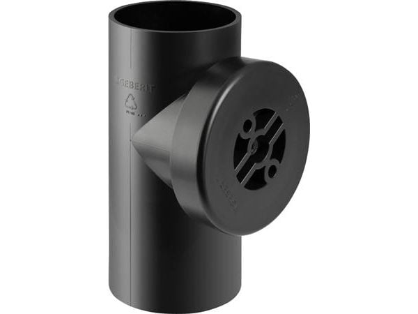 90 mm x 90° Renserør med dæksel sort PEH Geberit