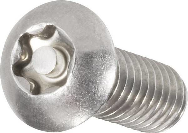 Toolcraft 888776, Skruv, Rostfritt stål, Allmän användning, M4, Helt gängad, Cylindriskt skruvhuvud
