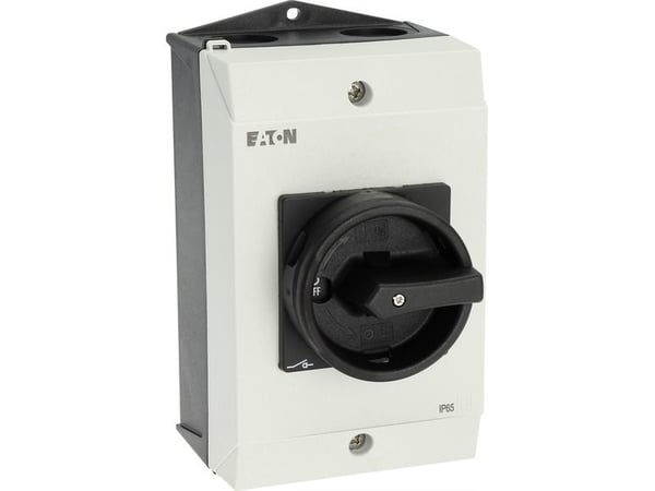 Eaton P1-25/I2/SVB-SW, Vipukytkin, 3P, Musta, Valkoinen, IP65, 100 mm, 115 mm