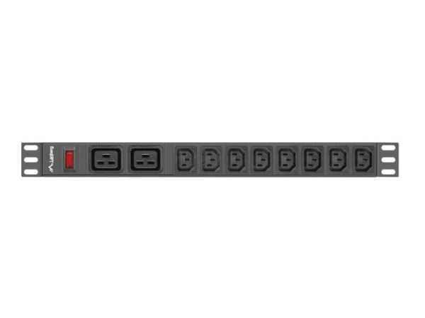 Lanberg PDU-02I1908I-0200-C20-BK - Strømfordelerenhet (kan monteres i rack) - AC 220-250 V - 4000 watt - enkeltfase - inngang: IEC 60320 C20 16A - ...