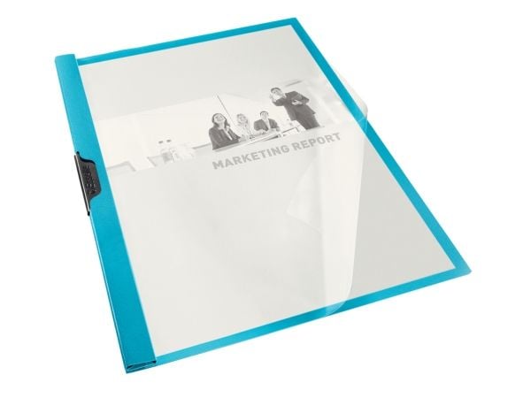 Esselte Vivida - Klipsfil - for A4 (210 x 297 mm) - kapasitet: 25 ark - blå med transparent frontdeksel