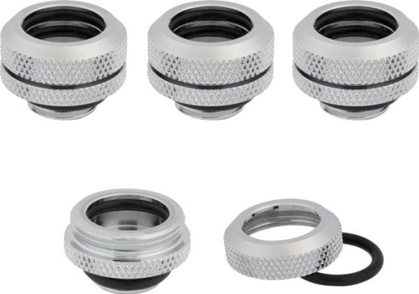CORSAIR Hydro X Series XF Hardline 14mm - Inpassning till vätskekylsystem - krom (paket om 4)