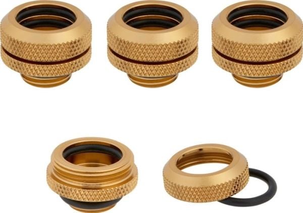 CORSAIR Hydro X Series XF Hardline 14mm OD Fitting - Armatur for væskekjølesystem - gull (en pakke 4)