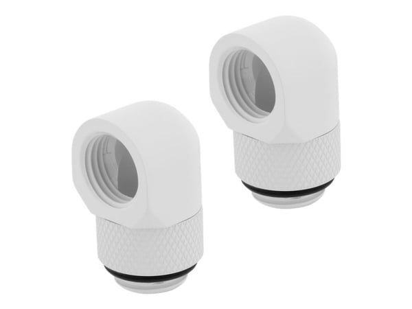 CORSAIR Hydro X Series 90° Rotary Adapter - Inpassning till vätskekylsystem - vit (paket om 2)
