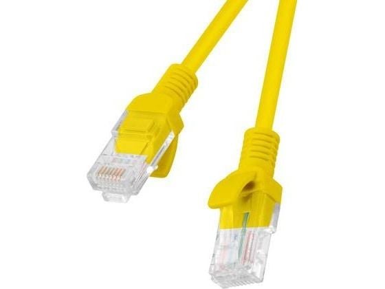 Lanberg - Koblingskabel - RJ-45 (hann) til RJ-45 (hann) - UTP - CAT 5e - formstøpt, uten hindringer, flertrådet - gul, RAL 1016 (en pakke 10)