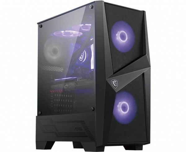 MSI MAG Forge 100M - Tower - ATX - sidepanel med vindu (herdet glass) - ingen strømforsyning (ATX) - USB/lyd