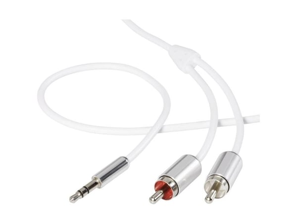 SpeaKa Professional SP-7870524, 2 x RCA, Hankjønn, 3.5mm, Hankjønn, 1,5 m, Aluminium, Hvit