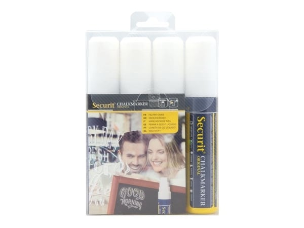 Securit® original liitumerkit neljän kappaleen setti, valkoinen - (12 kpl)