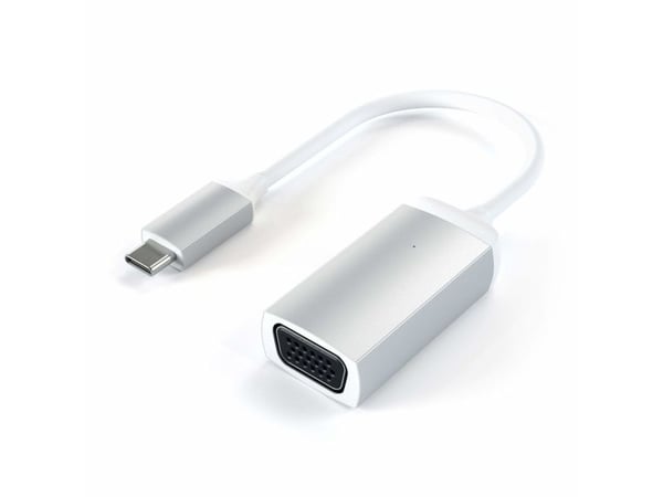 Satechi ST-TCVGAS - Videoadapteri - HD-15 (VGA) hun til USB-C han - 20,3 cm - sølv - 1080p-tuki