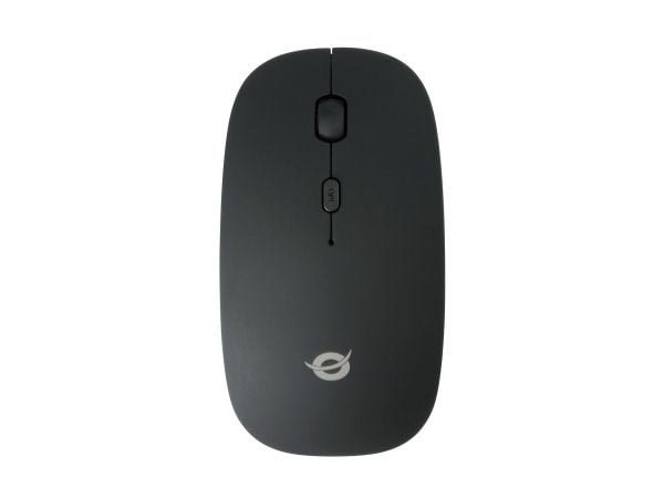 Conceptronic LORCAN - Mus - ergonomisk - høyre- og venstrehåndet - 4 knapper - trådløs - Bluetooth 3.0 - svart